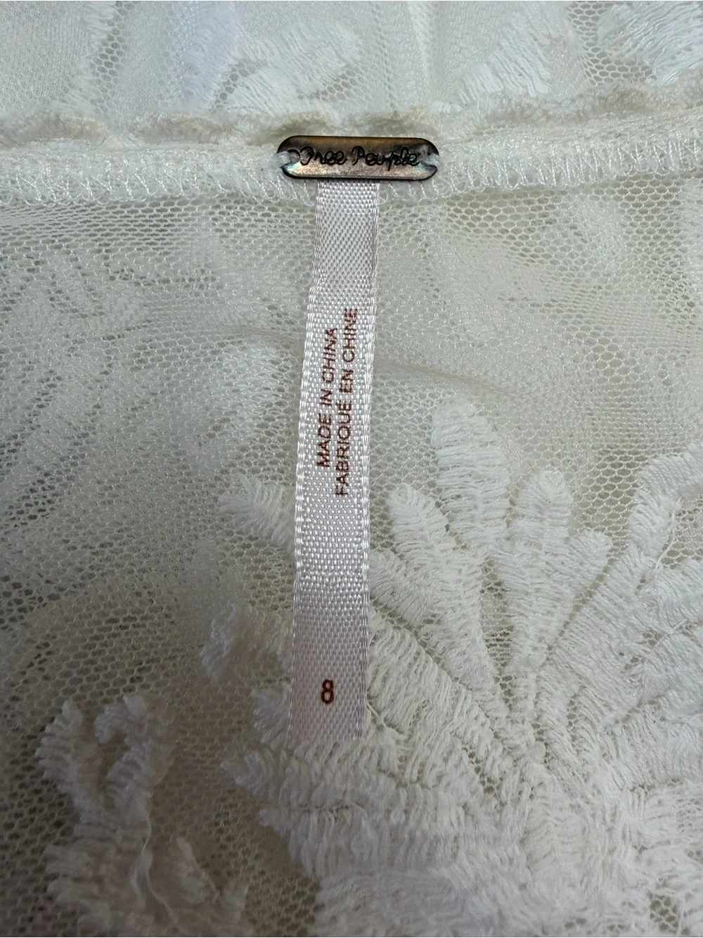 Vintage Free People Reign Over Me Lace Skater Mini Dress White size 8 $128